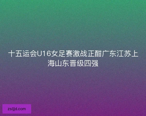 十五运会U16女足赛激战正酣广东江苏上海山东晋级四强